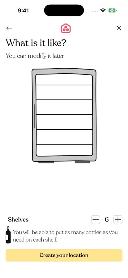The cabinet designer with an illustrated cabinet and a shelf-count stepper set to six