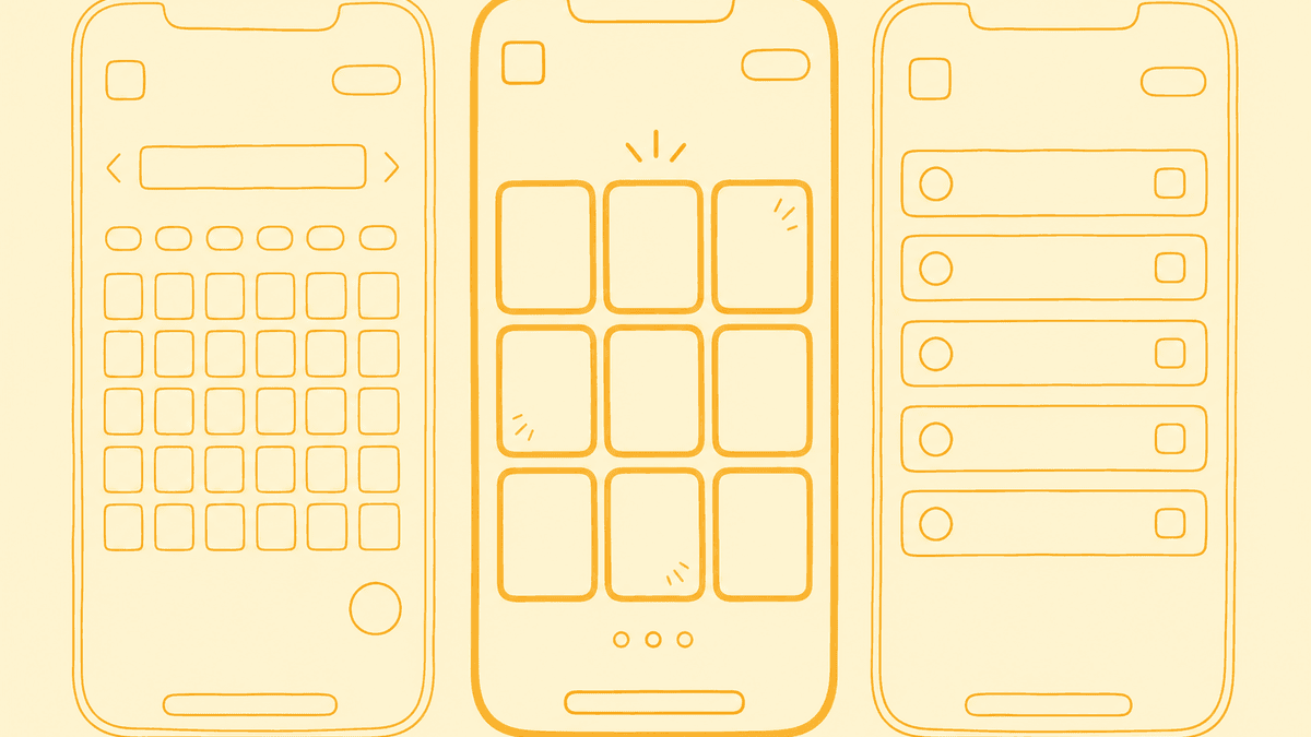 Ilustración estilizada en paralelo de tres interfaces "cuándo abrir" — una vista calendario, una rejilla y una lista plana — cada una etiquetada, con la vista calendario en el centro agrupada por ventana de consumo por productor y añada.