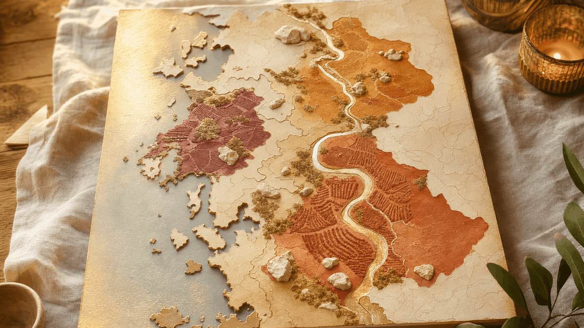 Mapa estilizado de las tres subzonas principales de Rías Baixas en la costa gallega